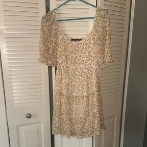 Floral Print Dress with Puff Sleeves